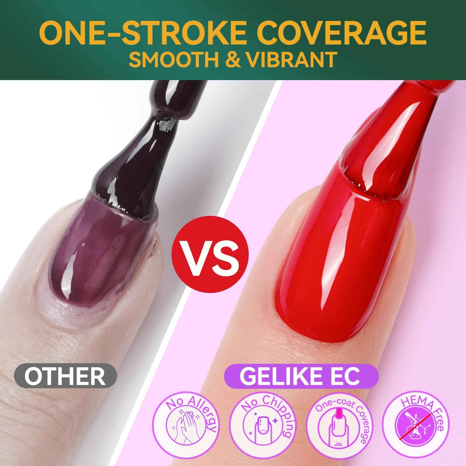 Gelike EC Christmas Gel Polish Set: Highly Pigmented Gel Nail Polish with Hema Free Base Top Coat and Greeting Color Cards 12pcs 16ML Big Bottle for Young Women - Festival Gift & DIY at Home