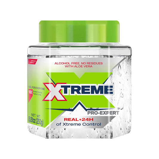 Xtreme Pro-Expert Clear Styling Hair Gel, Alcohol-Free 24-Hours Control With Aloe Vera, 8.81 oz Jar (Pack of 24)