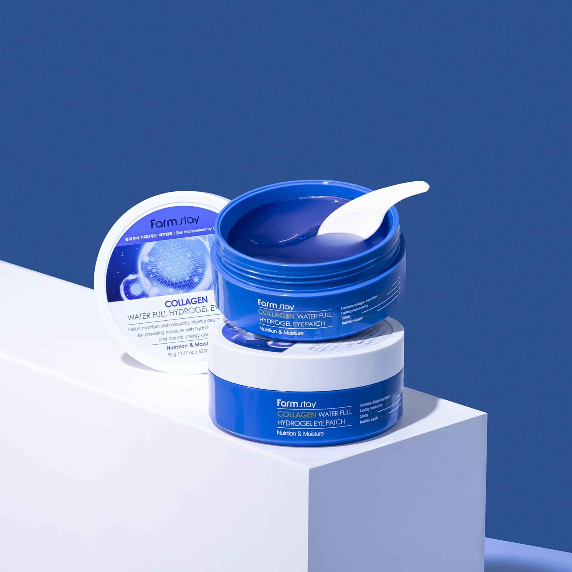 FARMSTAY Collagen Water Full Hydrogel Eye Patch - Hydrating Under Eye Mask with Collagen - Refreshes Tired Undereyes - Promotes Collagen Production - 60 pc (Pack of 2)