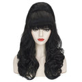 Beehive Wig Black Women Vintage Long Curly Bouffant Updo Victorian Fembot Wig 60s 50s Costume Married Housewife Heat Resistant Synthetic Hair Wigs for Halloween Party + Wig Cap