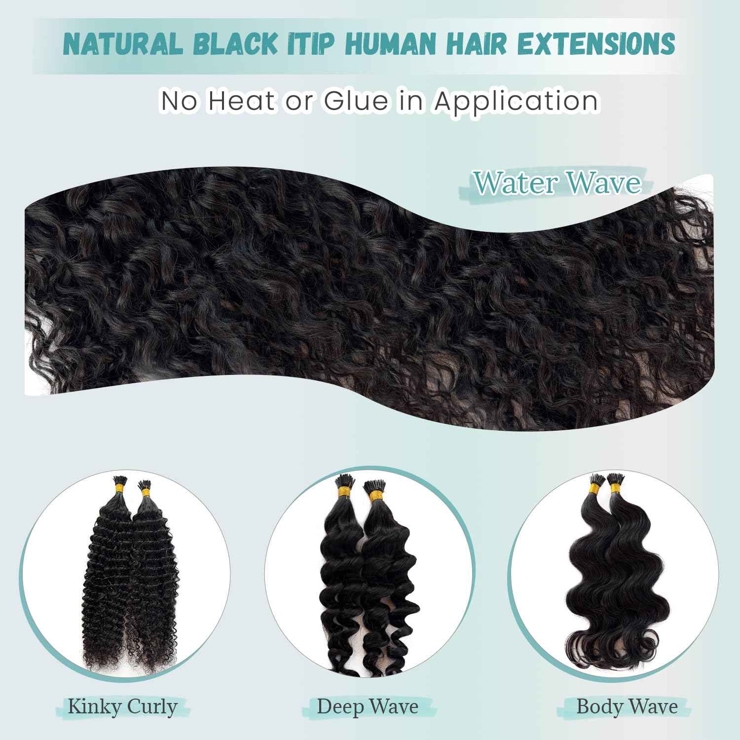 I Tip Hair Extensions Kinky Straight Cold Fusion I Tip Extension Real Human Hair Black 18 Inch Soft Keratin Tip Extensions Human Hair Kinky Straight I Tips for Black Women 50 Strands 50Grams