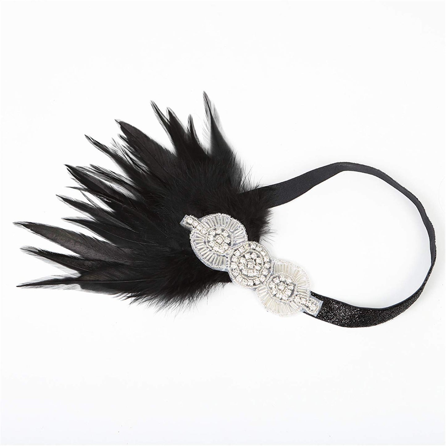 Women's 1920s Great Gatsby Headband Vintage Feather Flapper 20s Headpiece Vintage Multi White Party Hair Accessories