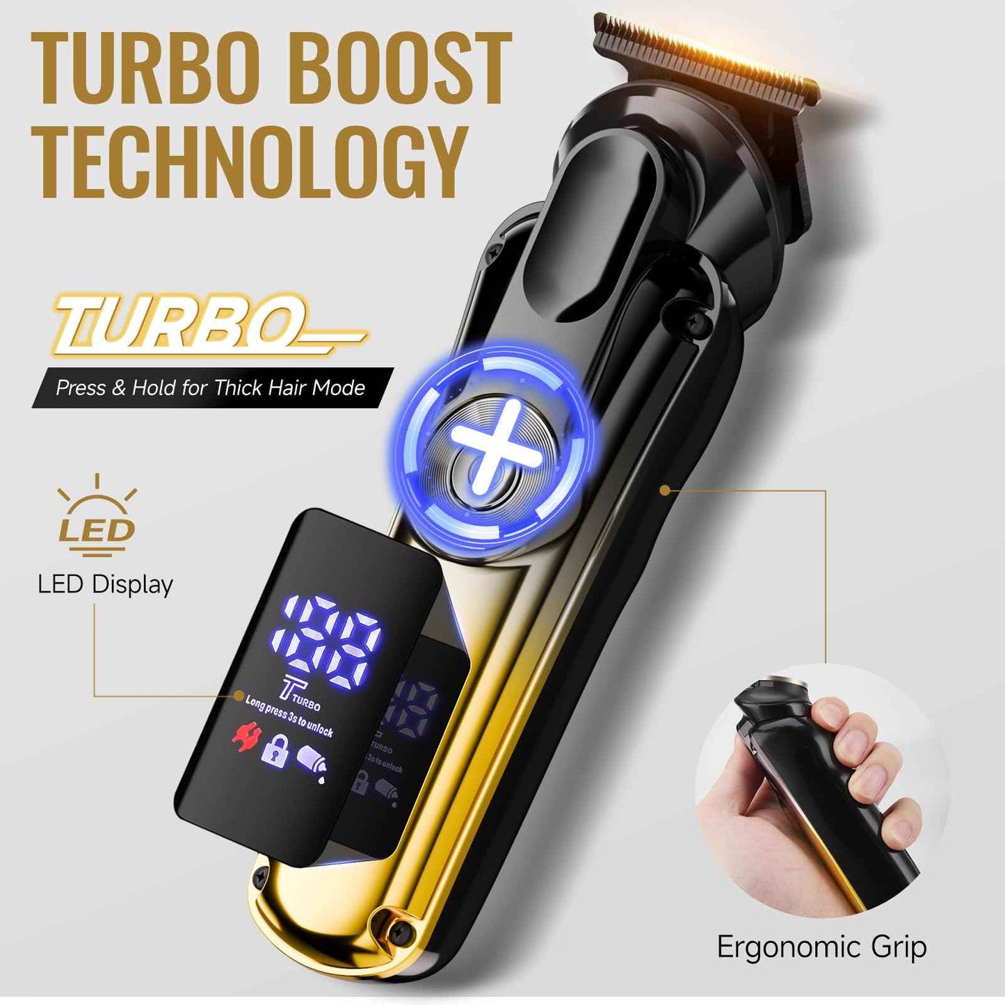 BEAUTYCARE Professional Beard Trimmer for Men - Hair Clippers Men's Grooming Kit,Waterproof Cordless Rechargeable Electric Shaver Zero Gapped Trimmer Fading & Nose Hair Trimmer, Grooming at Home