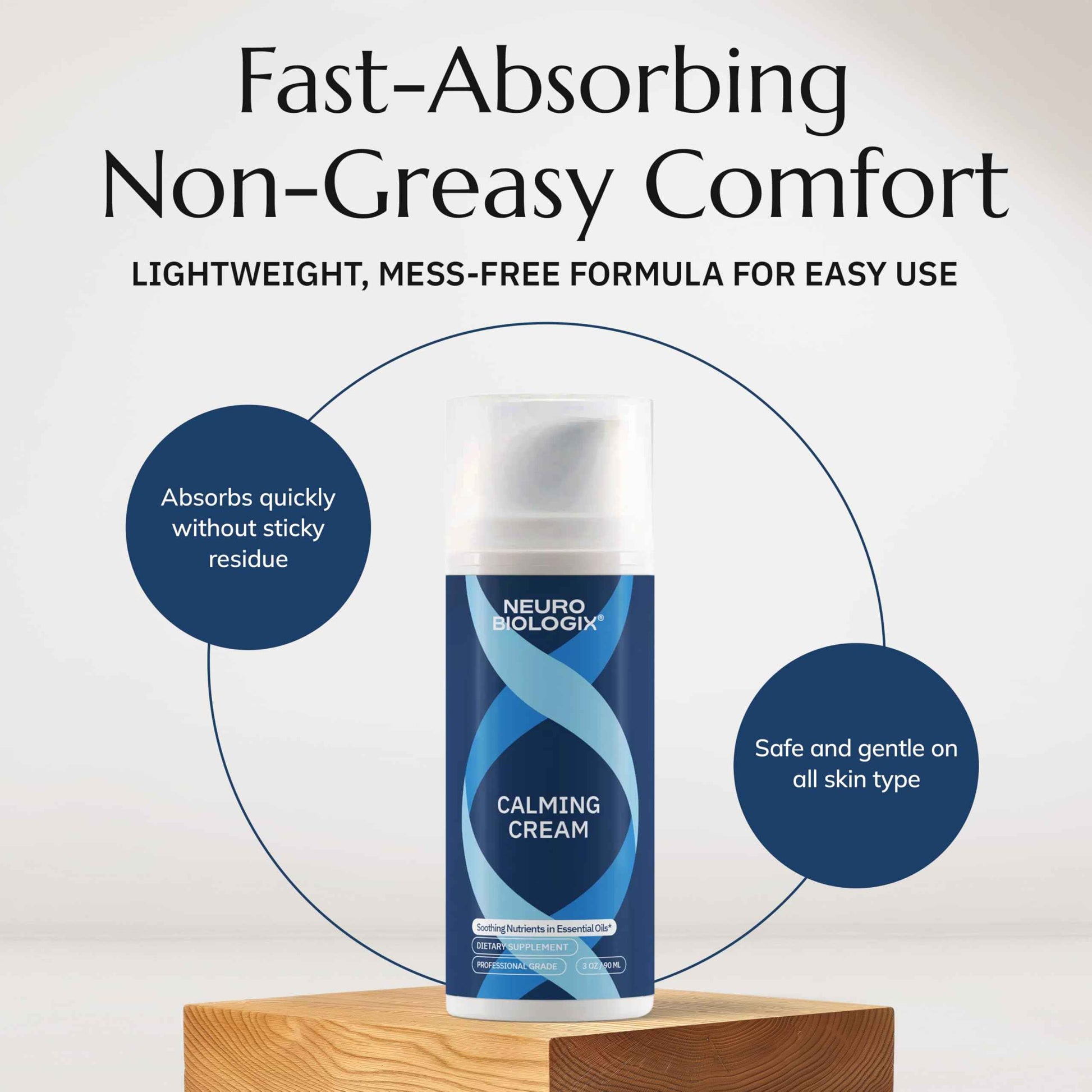 Calming Cream with GABA & L-Theanine – Fast-Absorbing for Relaxation & Mood Support – Soothing with Lavender Oil, 5-HTP & Magnesium – Non-Greasy, Easy to-Use Pump – 3.2oz Bottle