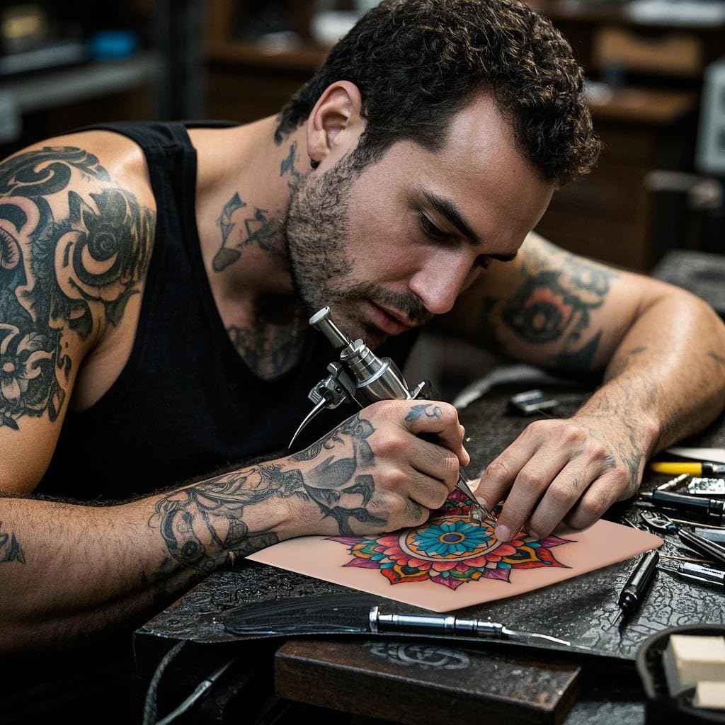 GRELEON Tattoo Practice Skin 10pcs Kit 3mm Thick Fake Skin Double Sides Blank Silicone Practice Skin Tattooing 11.7 * 7.8 Inch Soft for Beginners Artists