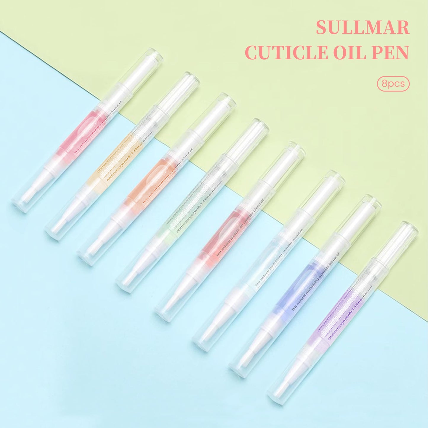 SULLMAR Nail Oil Cuticles Pens Nail Care Kit 8 Smell Cuticle Pen Nail Nutrition Oil Pen Nail Art Professional Manicure Set for Nails Nail Softener Nourish Skin Nail Oil Pens (8pcs)