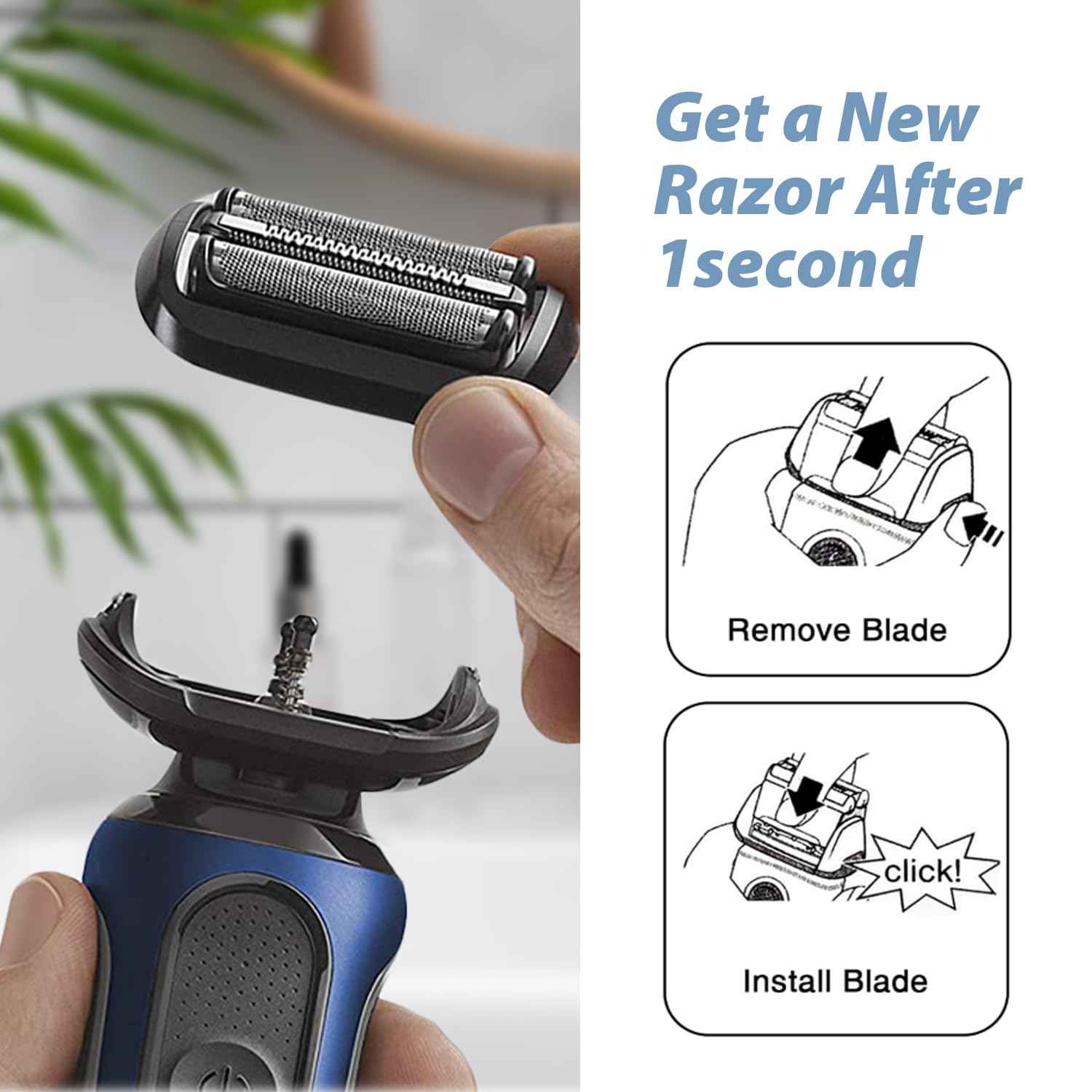 54B Replacement Head Shaver Head Compatible with Shaving Razor Head, Suitable for 5118s, 5120s and 5150cs.