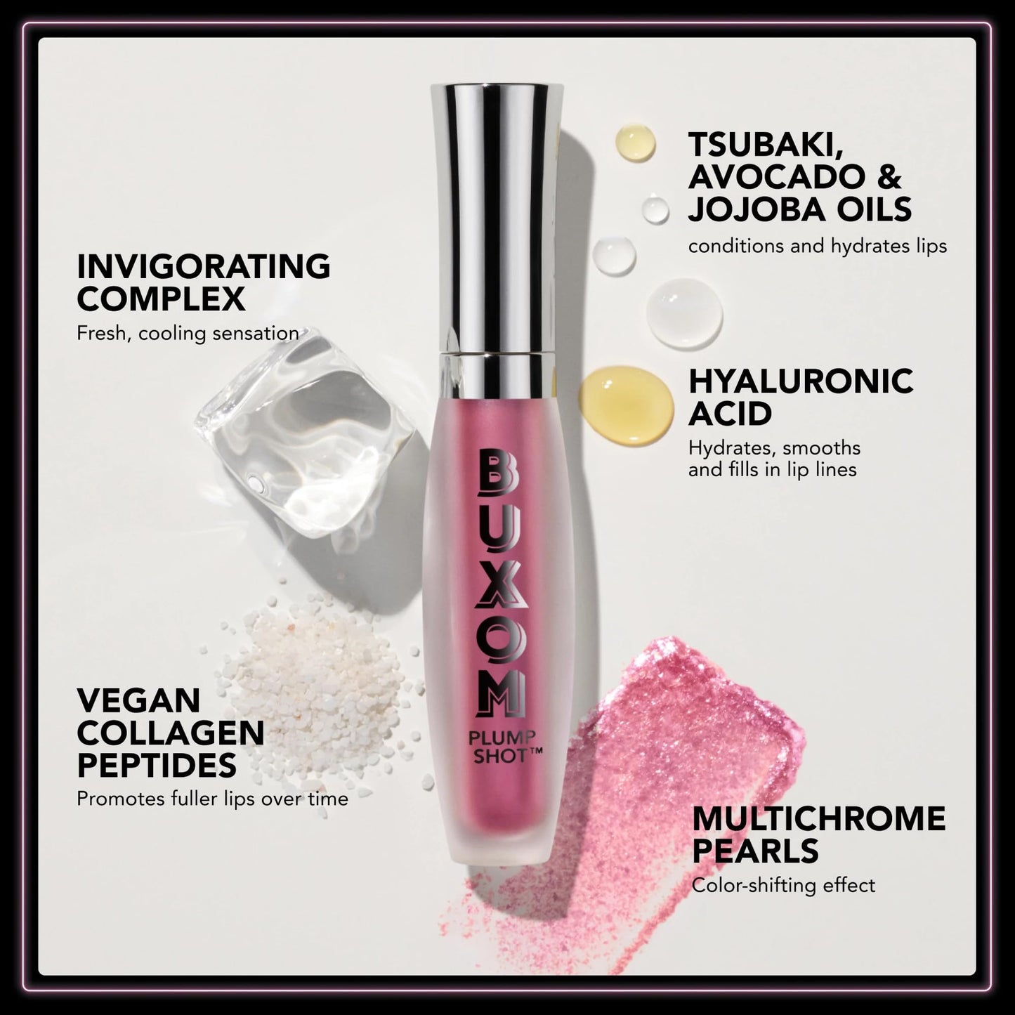 BUXOM Plump Shot Collagen-Infused Lip Serum, Starstruck Coral Multichrome