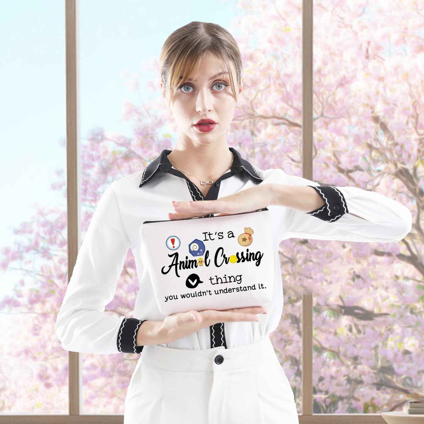 GJTIM Video Game Inspired Makeup Bag Gift Game Lover Zipper Storage Bag for Gamer