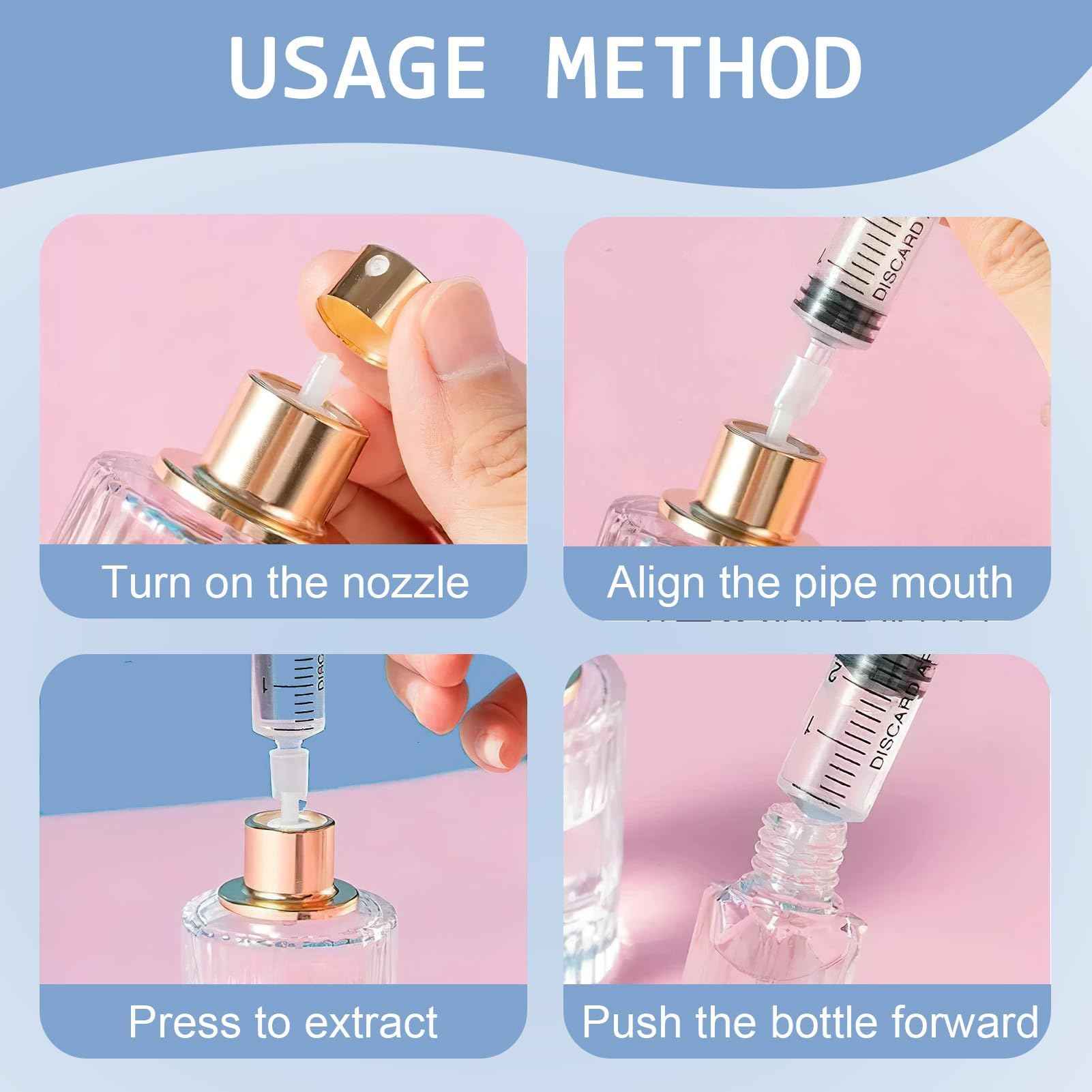 Perfume Dispenser Transfer Tool Kit, Large Bottle Dispensing Funnel and Syringe Dispenser Pump, Refillable Set for Travel Cosmetic Perfumes Transfer to Empty Small Bottles (12Pcs Transfer Tool Kit)