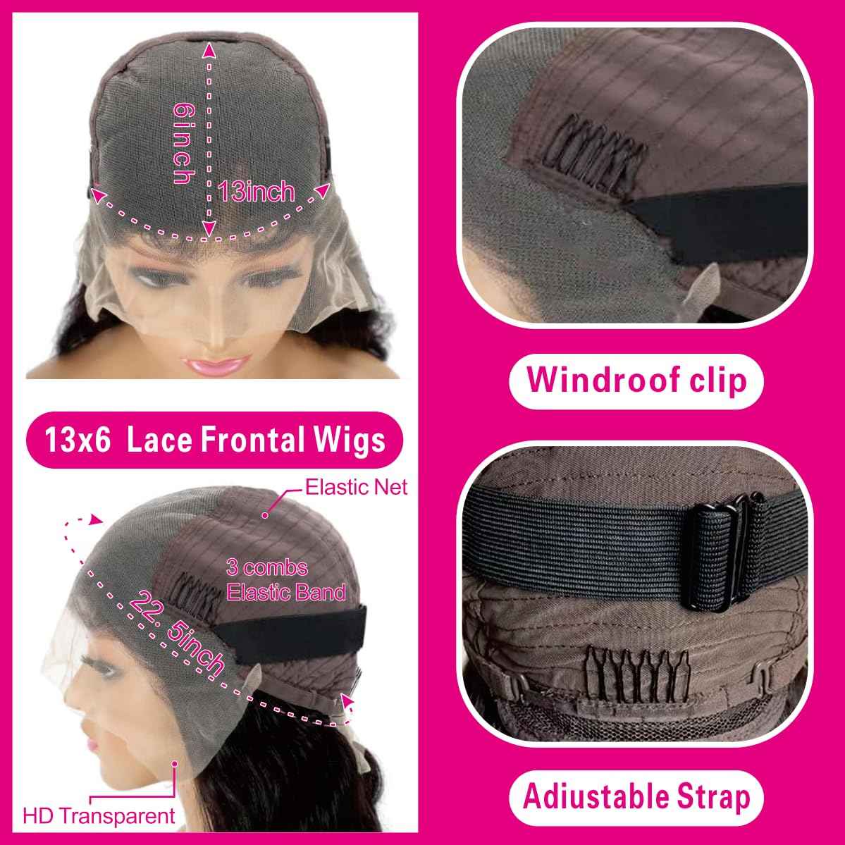 Nikiss Bob Wig Human Hair 13x6 Frontal Lace Wig Short Straight Bob Human Hair Wigs for Black Women 200 Density Pre Plucked with Baby Hair Natural Color 14 Inch