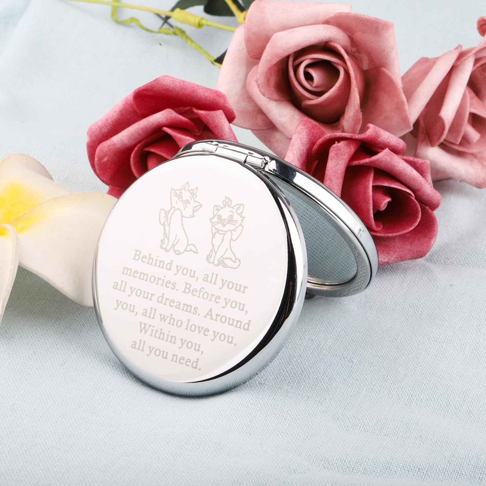 FEELMEM Cat Inspired Gift Movie Fans Compact Makeup Mirror Gift Cartoon Movie Themed Gift