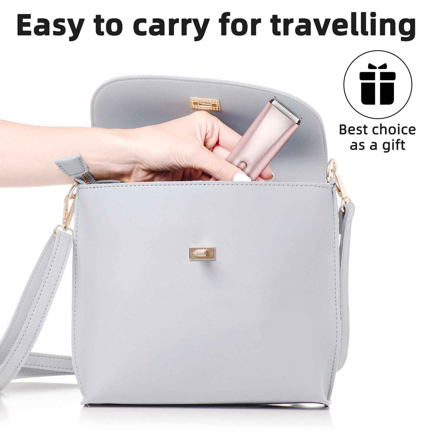 Bikini Trimmer for Women,Bikini Razor for Women Pubic Hair, 2 in 1 Wet & Dry Use Groomer,Painless Body Hair Trimmer for Face Legs Underarm Electric Shavers Razors Rechargable IPX7 Waterproof (Pink)