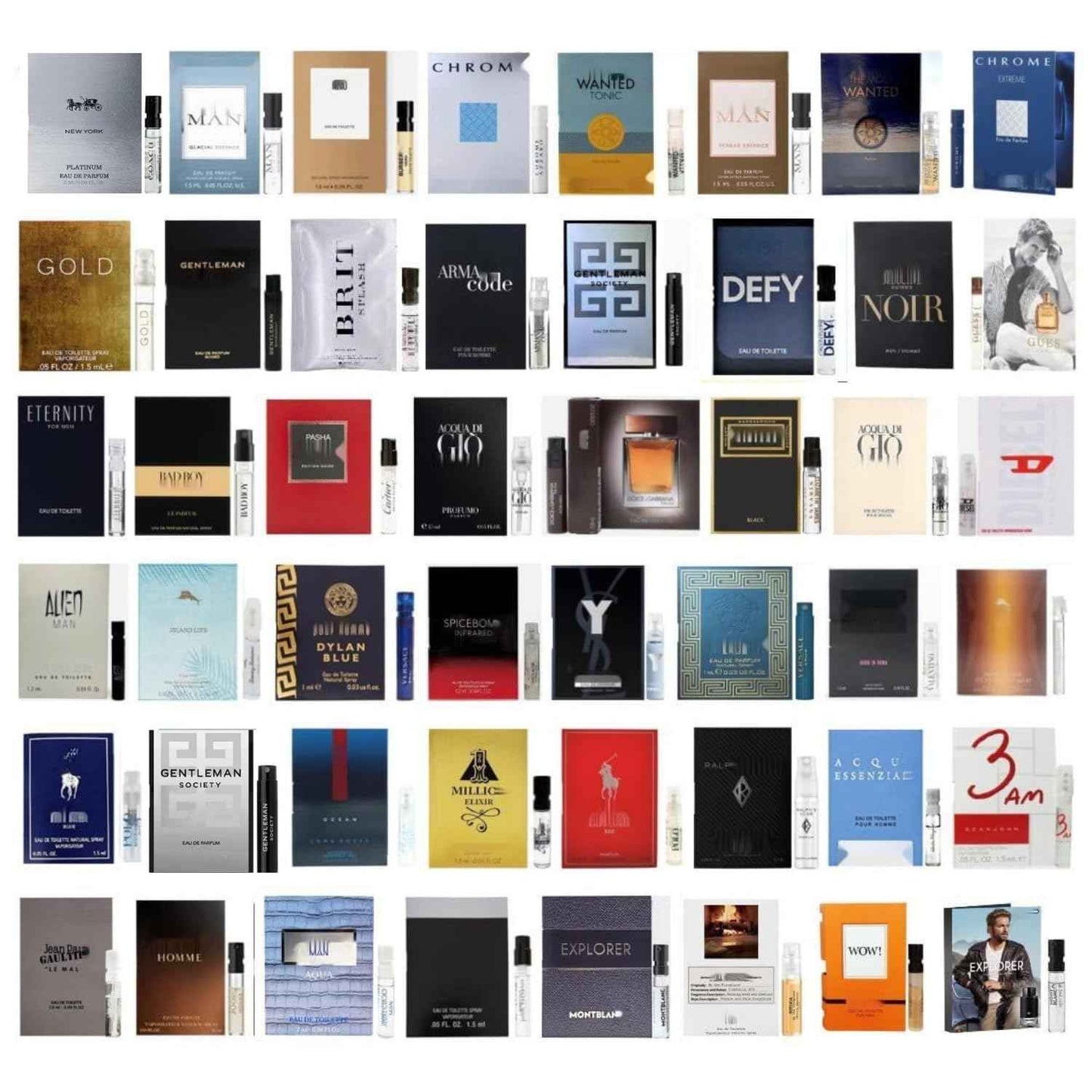 Cologne 11 Designer Samples Vials For Men