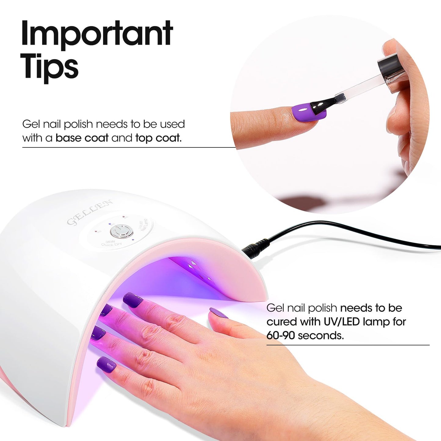 Gellen Gel Nail Polish, 18ML Purple Gel Polish All Season Nail Polish Gel Soak Off UV LED Nail Gel Polish Manicure Salon DIY Nail Art at Home Gifts for Women Girls