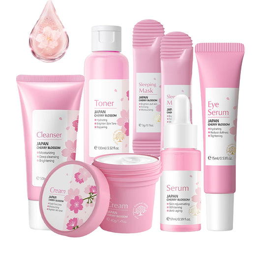 Skincare Gifts For Teenage Girls,Cherry Blossom Skincare Sets,Facial kit,Pamper Sets For Women Gifts,Skin Care Sets & Kits (SetA)