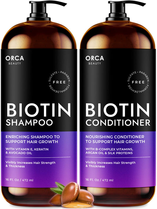 Biotin Shampoo and Conditioner Shampoo for Thinning Hair and Hair Loss - Every Day Shampoo and Conditioner for Women Hair Loss Hair Thickening Shampoo - Biotin Shampoo and Conditioner for Hair Growth