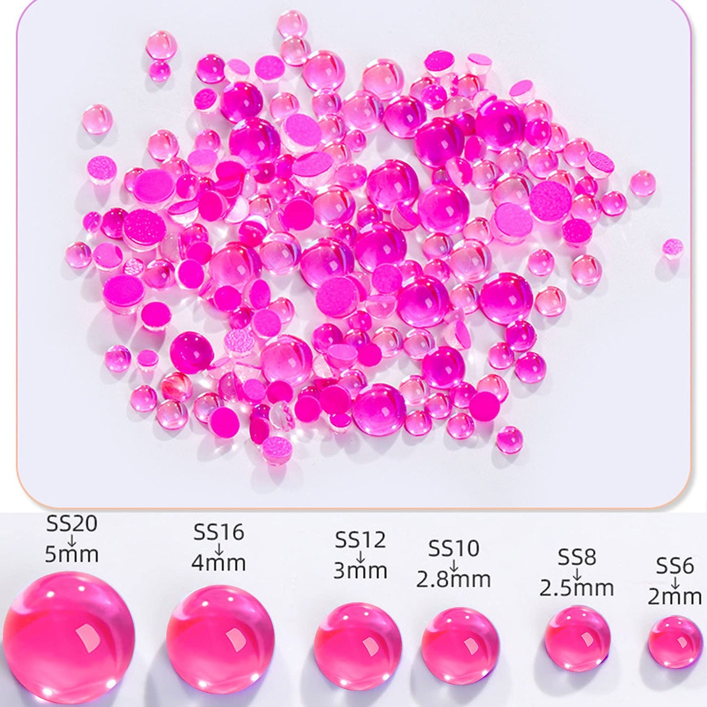 540Pcs Pink Nail Arts Rhinestones Set Flatback Diamond Aurora Candy Rhinestones Beads Gems Nail Charms Decorations for Nail DIY Crafts Shoes Jewelry