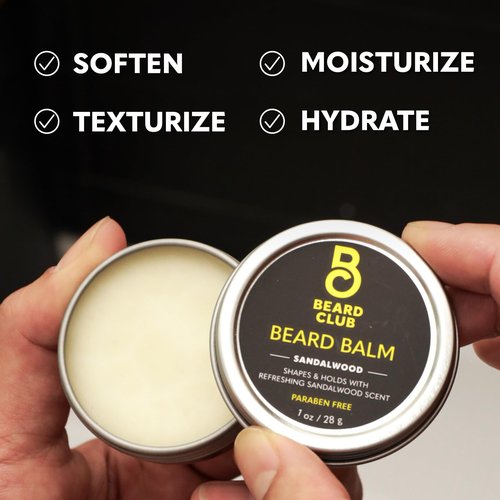 The Beard Club Beard Growth Kit - Derma Roller, Beard Growth Oil, Sandalwood Beard Balm, Beard Comb - Gift Set