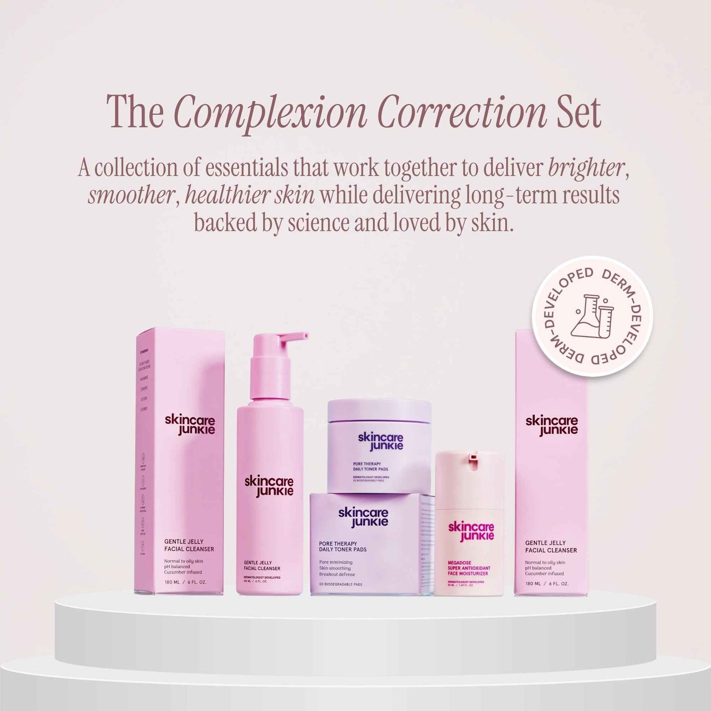 Skincare Junkie Jelly Facial Cleanser, Purifying Gel Cleanser, for Normal to Oily Skin with Hyaluronic Acid, Ceramides, Niacinamide, No Synthetic Fragrance, Dermatologist developed, 6 OZ