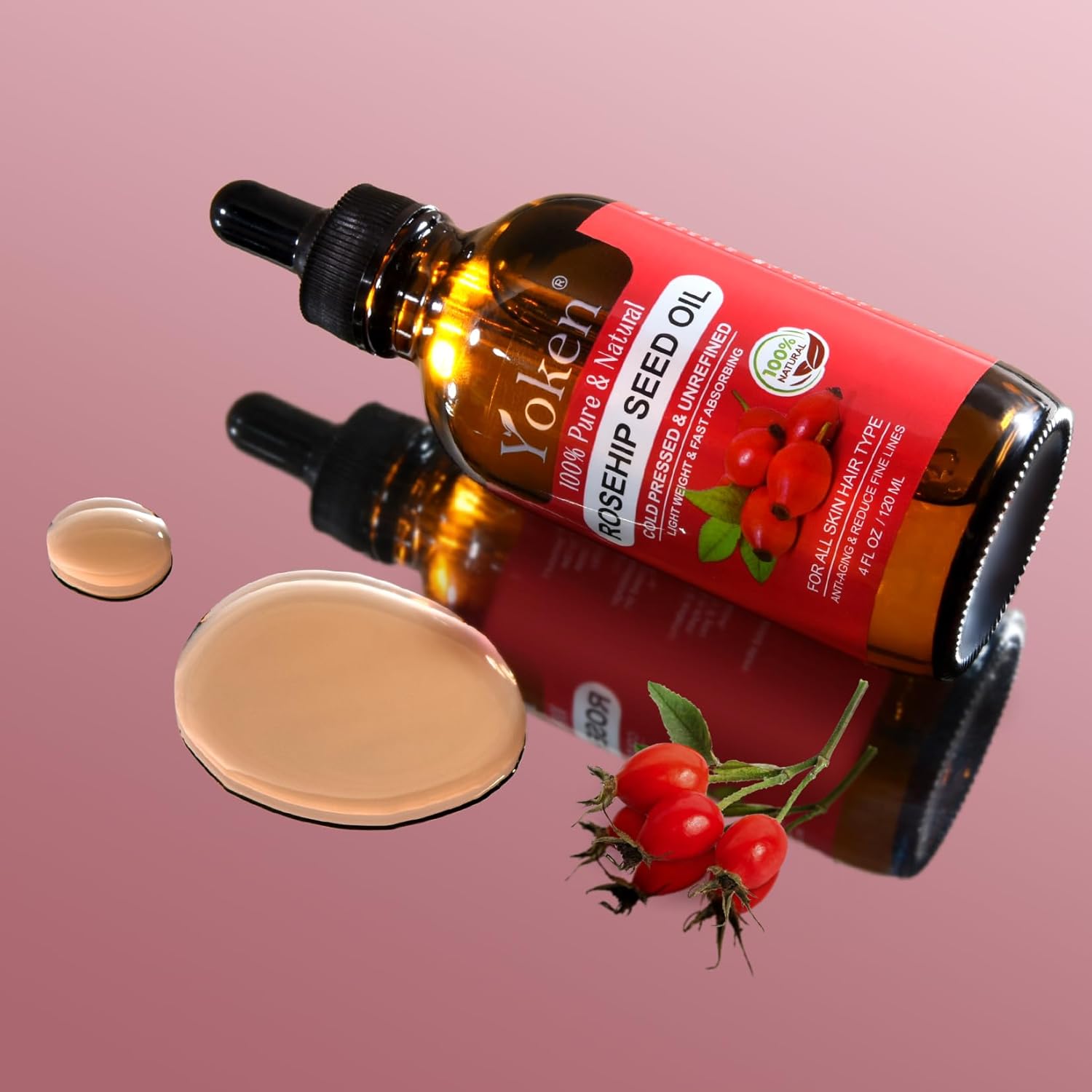 Organic Rosehip Seed Oil for Face,100% USDA Pure Rosehip Oils for Skin,Scars,Hair & Nails.2 fl Oz Cold Pressed Rose HIPS Oils for Skin Care, Anti-Aging, Scar Treatment, GUA SHA Massage Carrier Oil