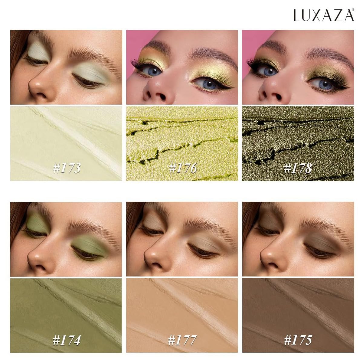 LUXAZA PRO Neutral Eyeshadow Stick Makeup Set, Metallic Shimmer Matte Cream Eye Shadow Eyeliner Brightener Pencil Crayon - Classic 6PCS A007