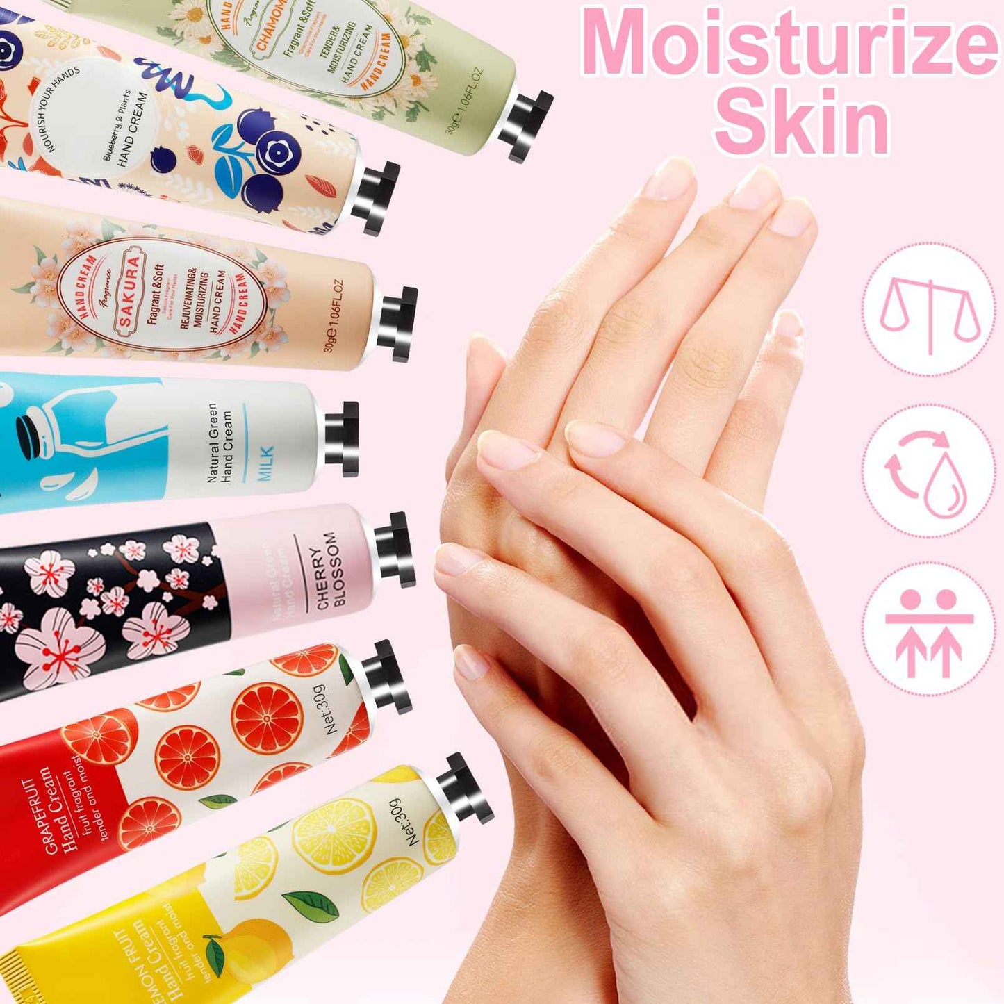 UHBYJM 100 Pack Hand Cream for Women, Moisturizing Mini Hand Lotion, Bulk Hand Lotion Travel Size for Dry Cracked Hands, Natural Plant Fragrance Hand Care Cream For Mothers Day Gifts, 20 Styles