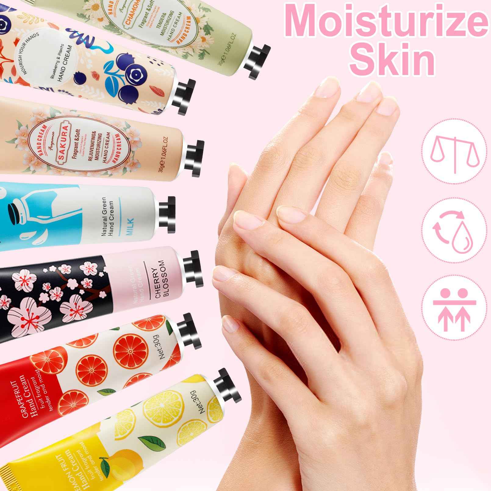 UHBYJM 100 Pack Hand Cream for Women, Moisturizing Mini Hand Lotion, Bulk Hand Lotion Travel Size for Dry Cracked Hands, Natural Plant Fragrance Hand Care Cream For Mothers Day Gifts, 20 Styles