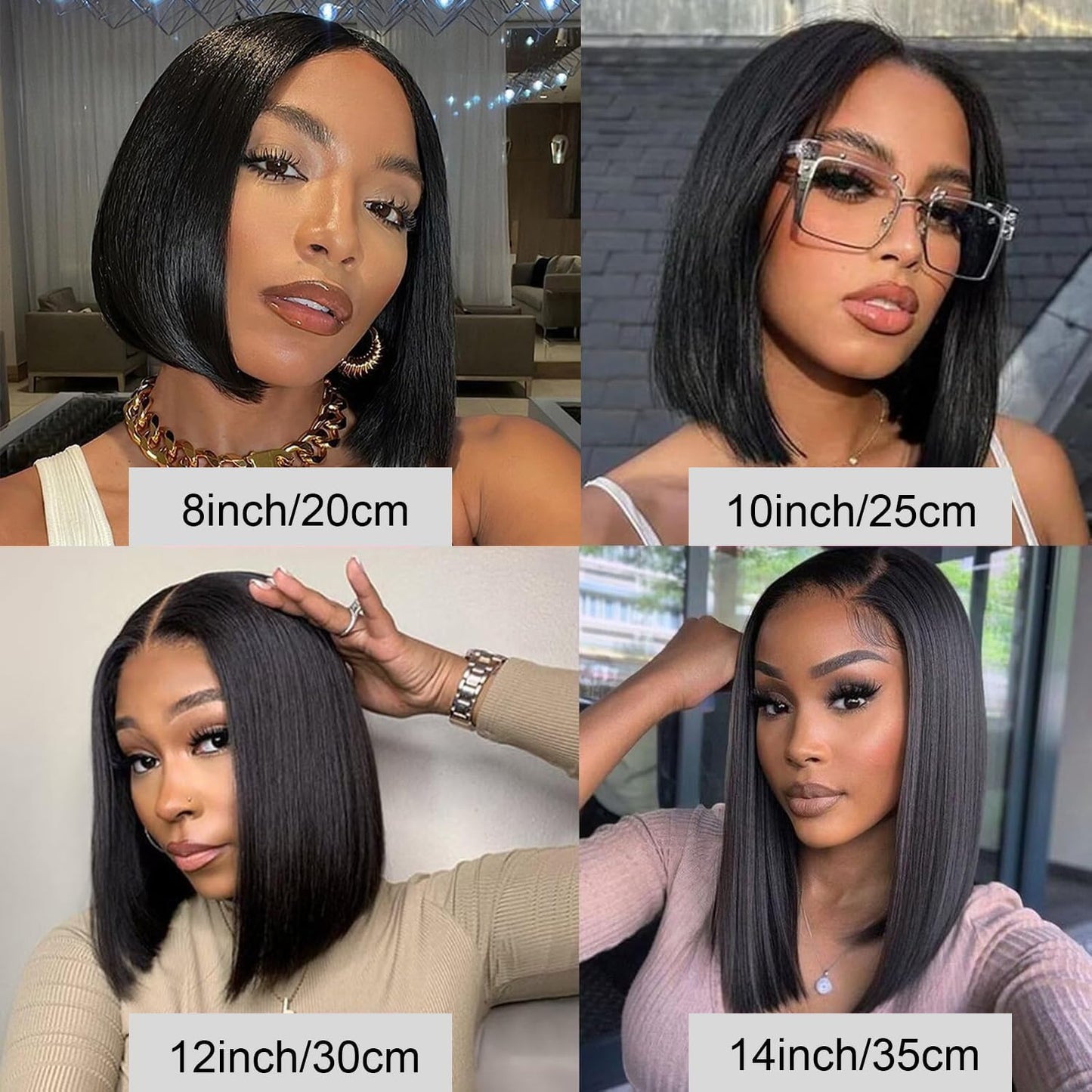 Enguer V Part Wig Human Hair Bob Wig Human Hair for Black WomenBrazilian Remy Human Hair BobWigs Beginner Friendly No Glue No Sew in Glueless WigsNatural Black 10inch