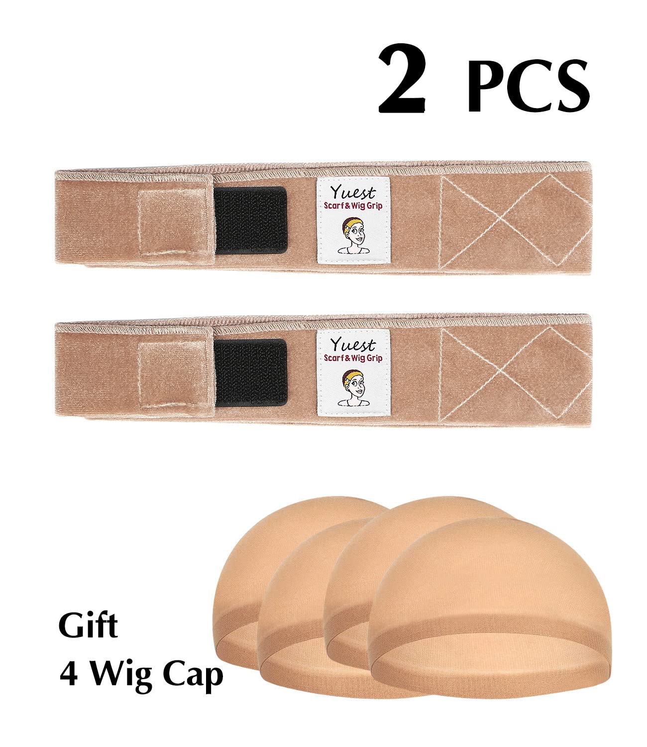 Yuest 2 Pack Wig Grip Band for Keeping Wigs in Place Secured Velvet Wig Gripper Adjustable Wig Grips Headband Stay Put No Slip Accessories for Women Edge Saver