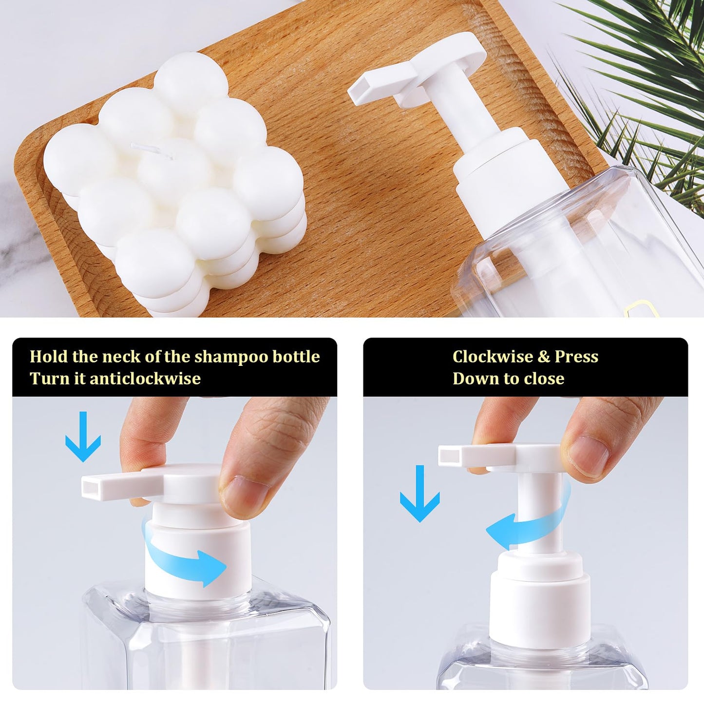 Shampoo and Conditioner Dispenser Shower Soap Bottles 3 Pack 550ml/18.6oz Refillable Shampoo Pump Bottle Dispenser Plastic Empty Body Wash Dispensers with Stylish Permanent Labels for Bathroom (Clear)