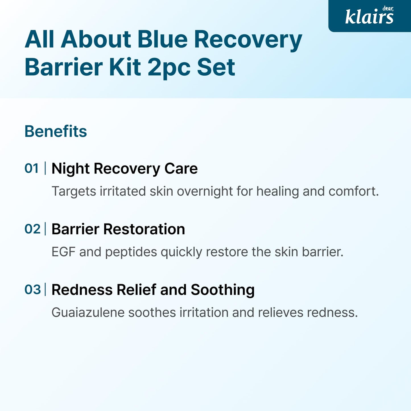 DearKlairs Midnight Blue Barrier Soothing Kit | Activating Drop and Cream Routine Duo for Oily, Troubled, Sensitive Skin, Rapidly calms and Soothe Sensitivity (2.78 Fl Oz (Pack of 1))