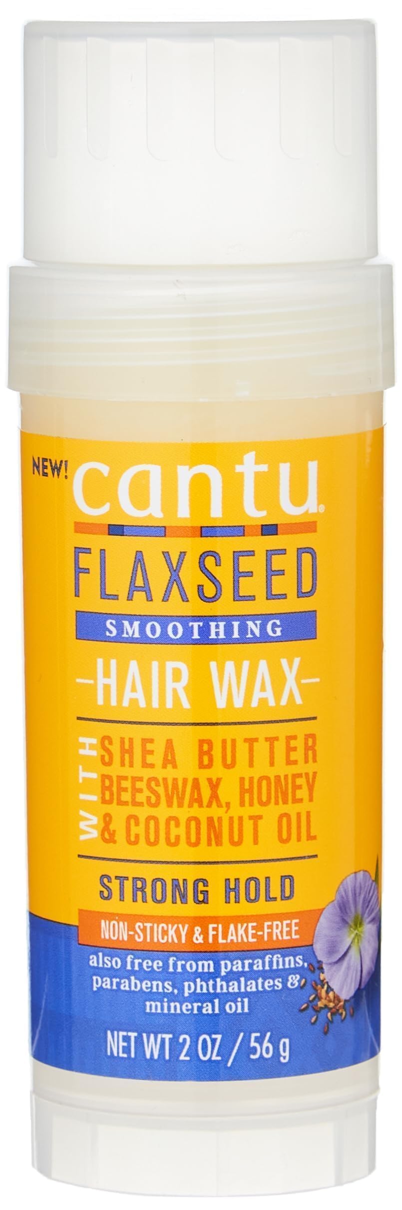 Cantu Flaxseed Smoothing Hair Wax with Shea Butter, Beeswax, Honey & Coconut Oil 2 oz