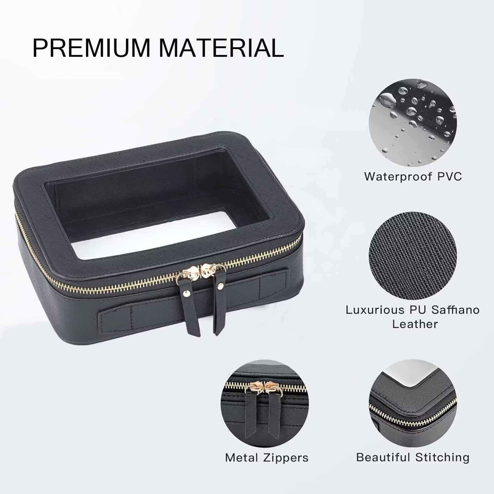 Clear Makeup Bag with Mini Cosmetic Bags,Travel Toiletry Bag for Women,Portable Cosmetic Bag Case, Transparent Waterproof Cosmetic Organizer Storage Bag for Women Men