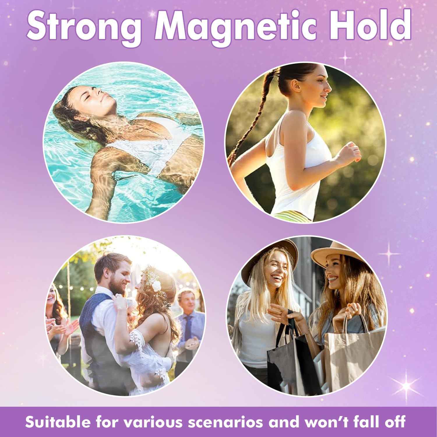 Huunyfit Magnetic Lashes, Magnetic Eyelashes with Applicator, Magnetic Eyelashes Natural Look,Reusable Magnet Lashes No Glue Needed Soft Lashes Kit for Women(Natural+Fuller)
