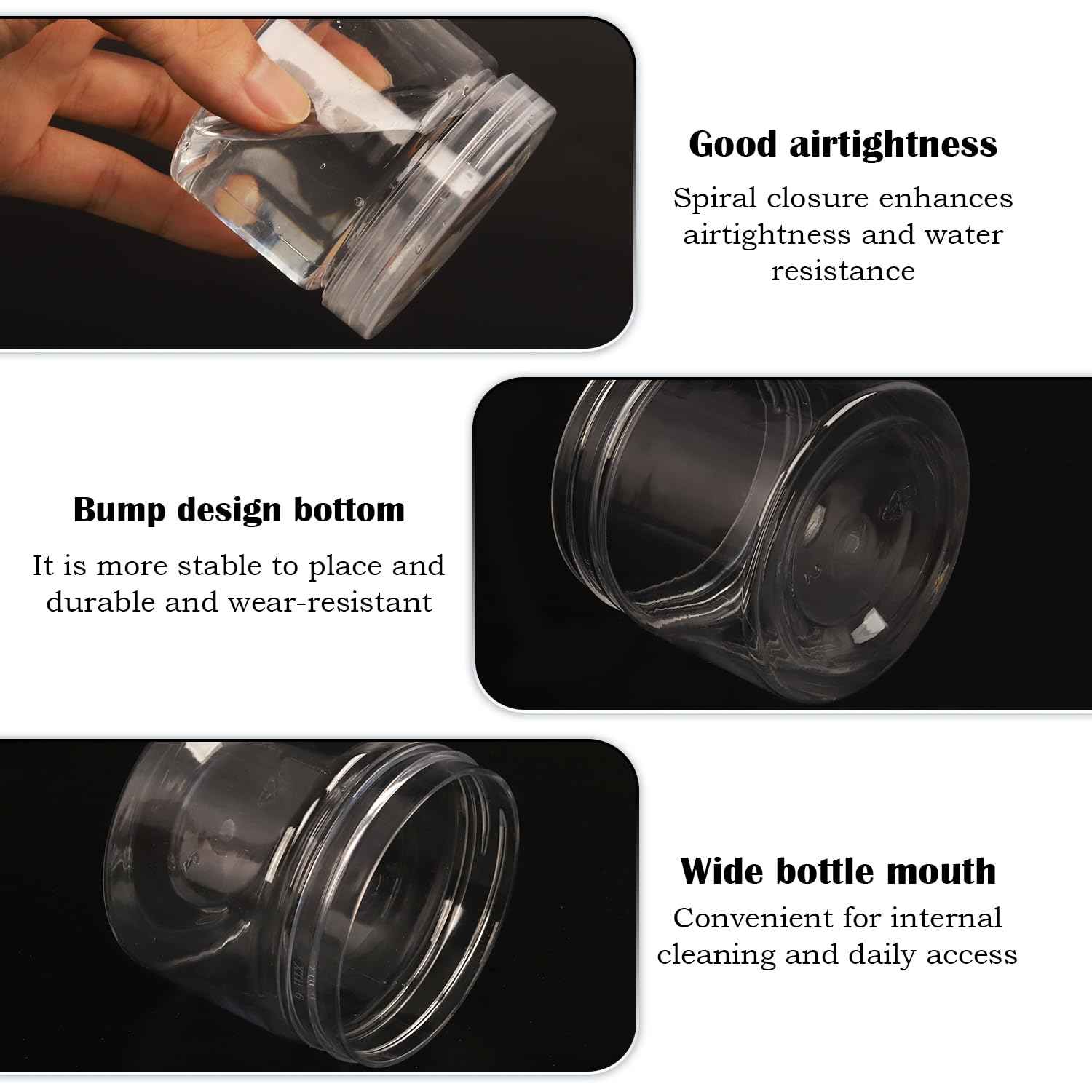 4oz Plastic Jars, 30 Pack Clear Slime Containers - Wide-Mouth Refillable Storage Jars for Cosmetics, Lotion & Food