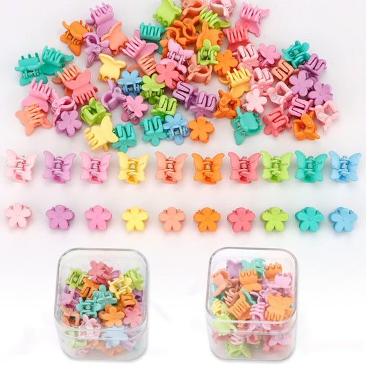CHANACO 80 Pcs Butterfly Hair Clips Flower Claw Clip Mini Hair Clips Butterfly Clips for Hair Tiny Small Hair Clips for Girls Cute Tiny Toddler Baby Hair Clips Hair Accessories for Girls Women