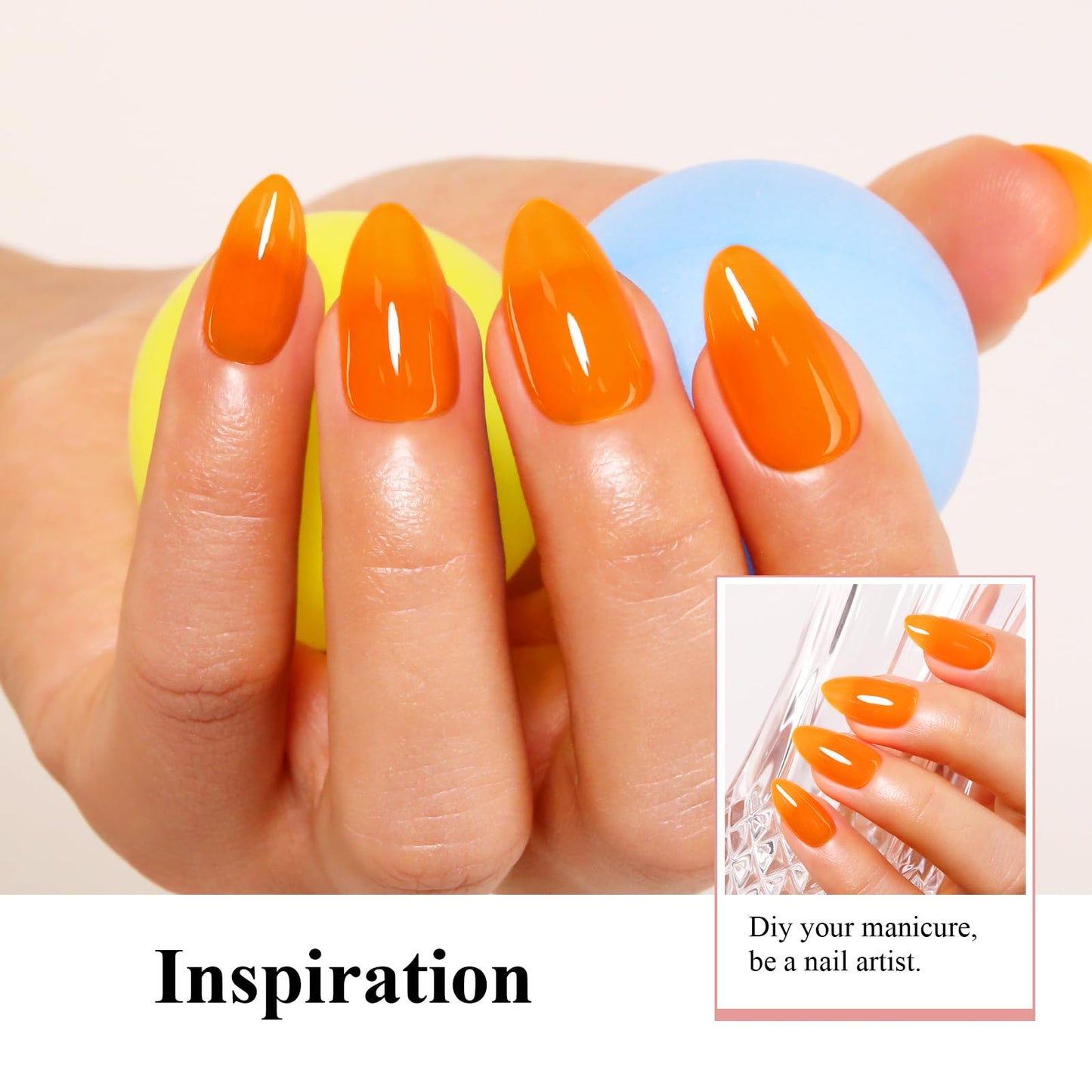 Imtiti Neon Gel Nail Polish, 0.5 Fl Oz Neon Orange Gel Polish Soak Off LED U V Nail Gel Polish Spring Summer Gel Nail Polish DIY Nail Art Starter Manicure Salon Gel Nail Kit for Women Girls