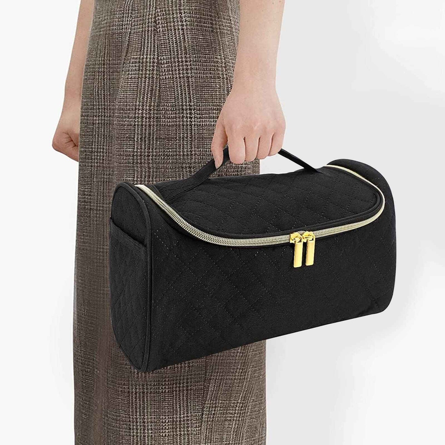 FRMARCH Travel Storage Bag Compatible with Dyson Airwrap Styler, Portable Travel Organizer with Clips for Airwrap Hair Styler Case and Attachments, Cosmetic Travel Cases with Hanging Hook, Black