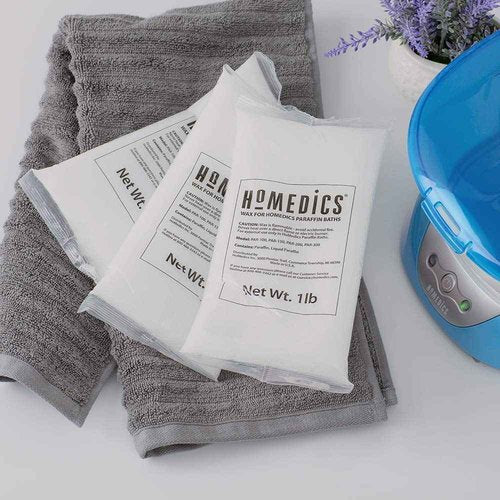 HoMedics ParaSpa Paraffin Wax Refill | Two 1-Pound Packages - 100% Pure Paraffin Wax | 16 Oz (Pack of 2)| Unscented, No Dyes | Moisturize & Soften Sensitive Skin