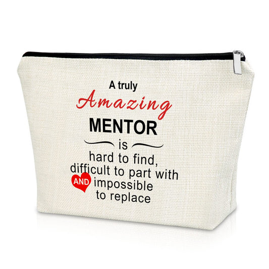 Sazuwu Mentor Appreciation Gifts for Women Makeup Bag Team Leader Gifts Thank You Gift for Mentor Teacher Cosmetic Bag Supervisor Gifts for Office Birthday Christmas Retirement Gifts Travel Bag