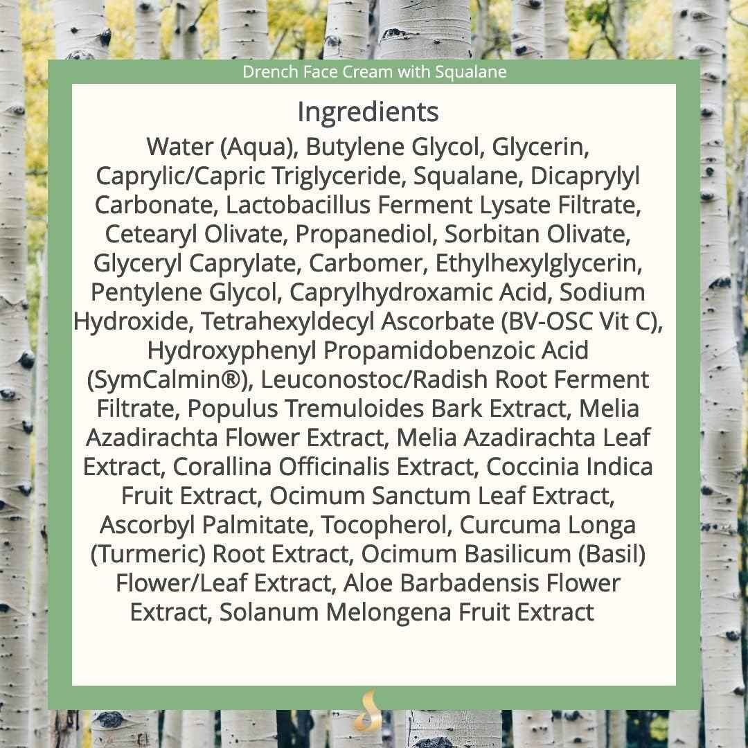 Script Essentials Suzy Cohen Drench Face Cream with Squalane & Aloe – Lightweight, Fast-Absorbing, Fragrance-Free Face Cream 1.69 oz (50ml)