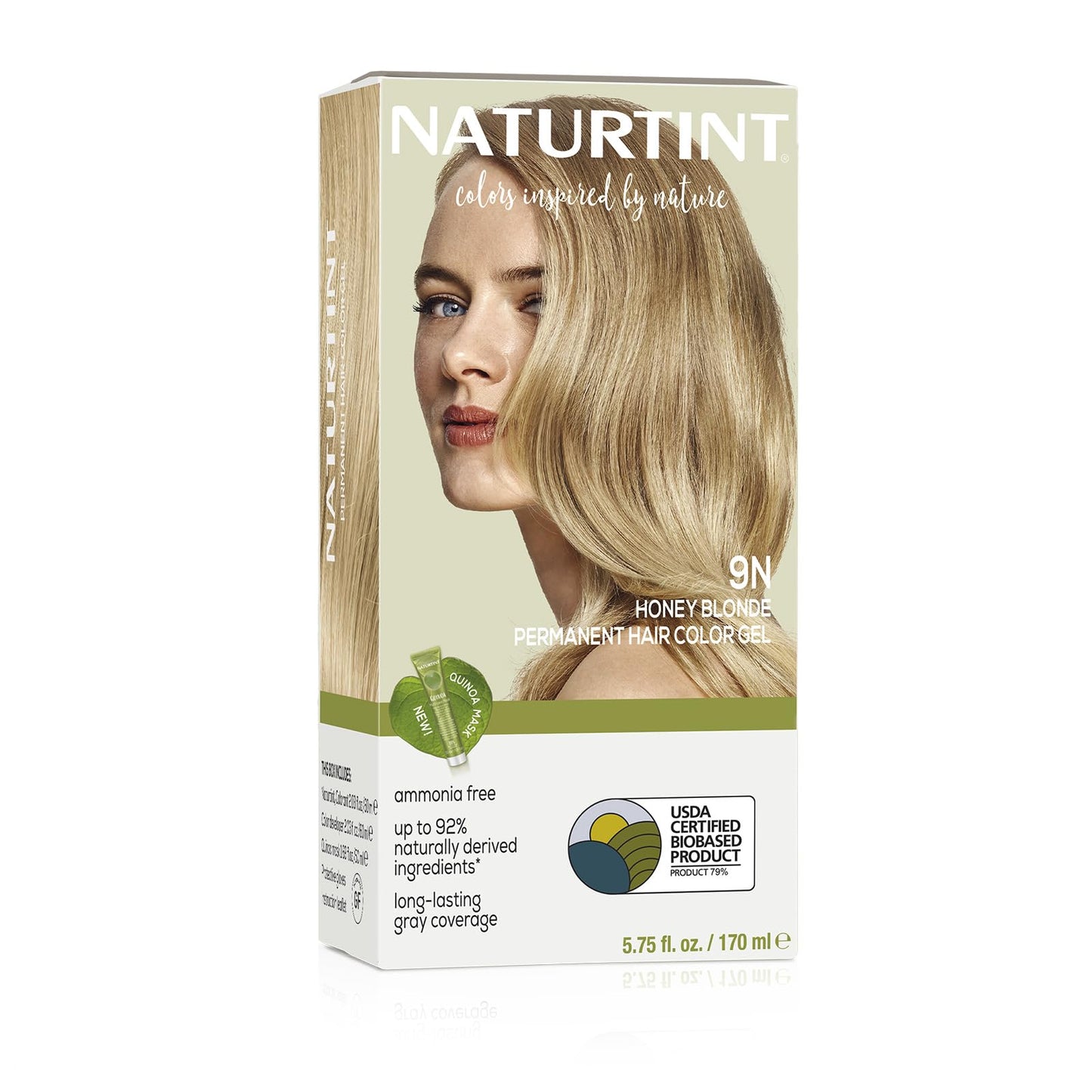 Naturtint Permanent Hair Color, 9N Honey Blonde, Plant Enriched, Ammonia Free, Long Lasting Gray Coverage and Radiante Color, Nourishment and Protection