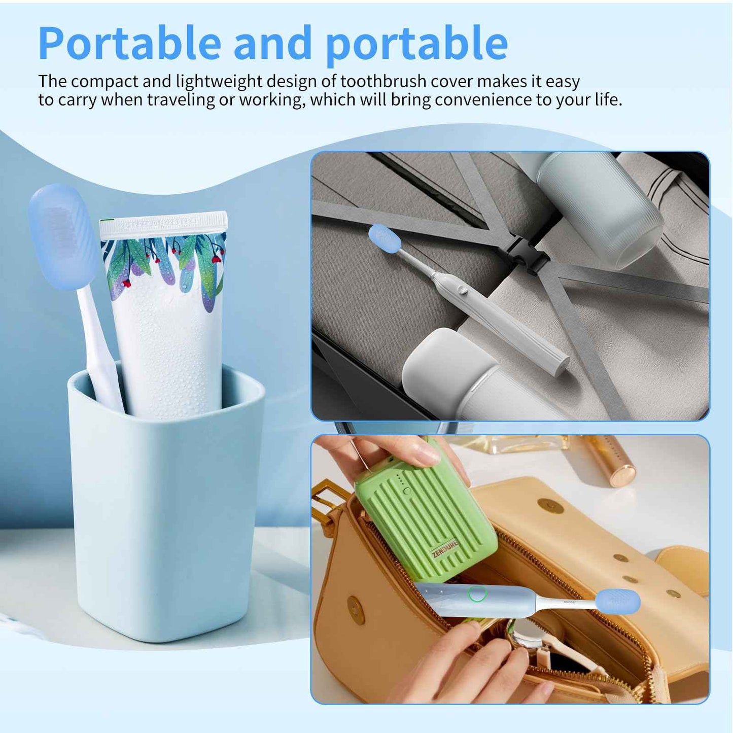 HEBEILF 6 Pcs Toothbrush Covers Toothbrush Covers Caps，Replaceable Electric Toothbrush Head Cover Silicone Toothbrush Protector Cap for Household Travel, Bathroom, Gym，Camping