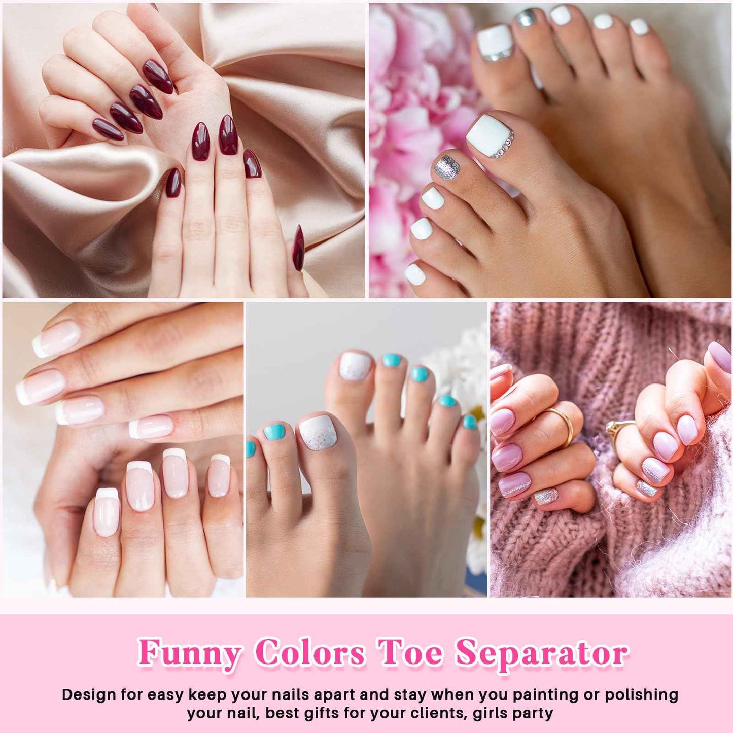 Mumufy 500 Pcs (250 Pairs) Sponge Toe Separators Pedicure Tool Kit Soft Toe Spacers for Pedicures Spreaders Finger Dividers for Women Men Feet Nail Manicure Toenails Art Painting Polish Spa(White)