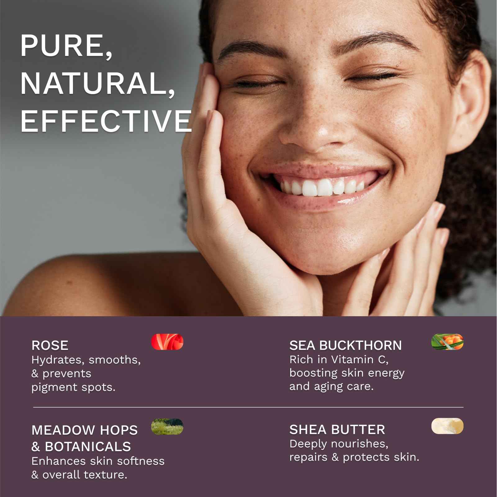 HOHDE Herbal Effective Face Cream – Lifting & Moisturizing Anti-Aging Formula with Rose & Shea Butter, Boosts Skin Renewal & Firmness, Nourishing for All Skin Types, 50ml