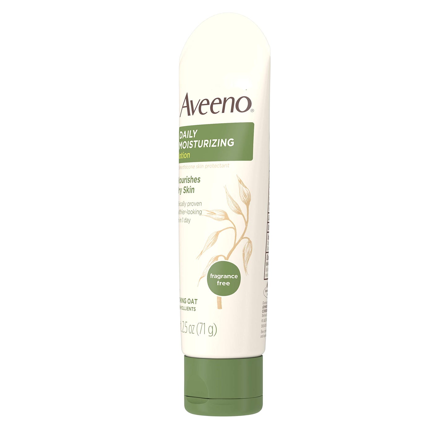 Aveeno Daily Moisturizing Body Lotion with Soothing Oat and Rich Emollients to Nourish Dry Skin, Fragrance-Free, 2.5 fl. oz