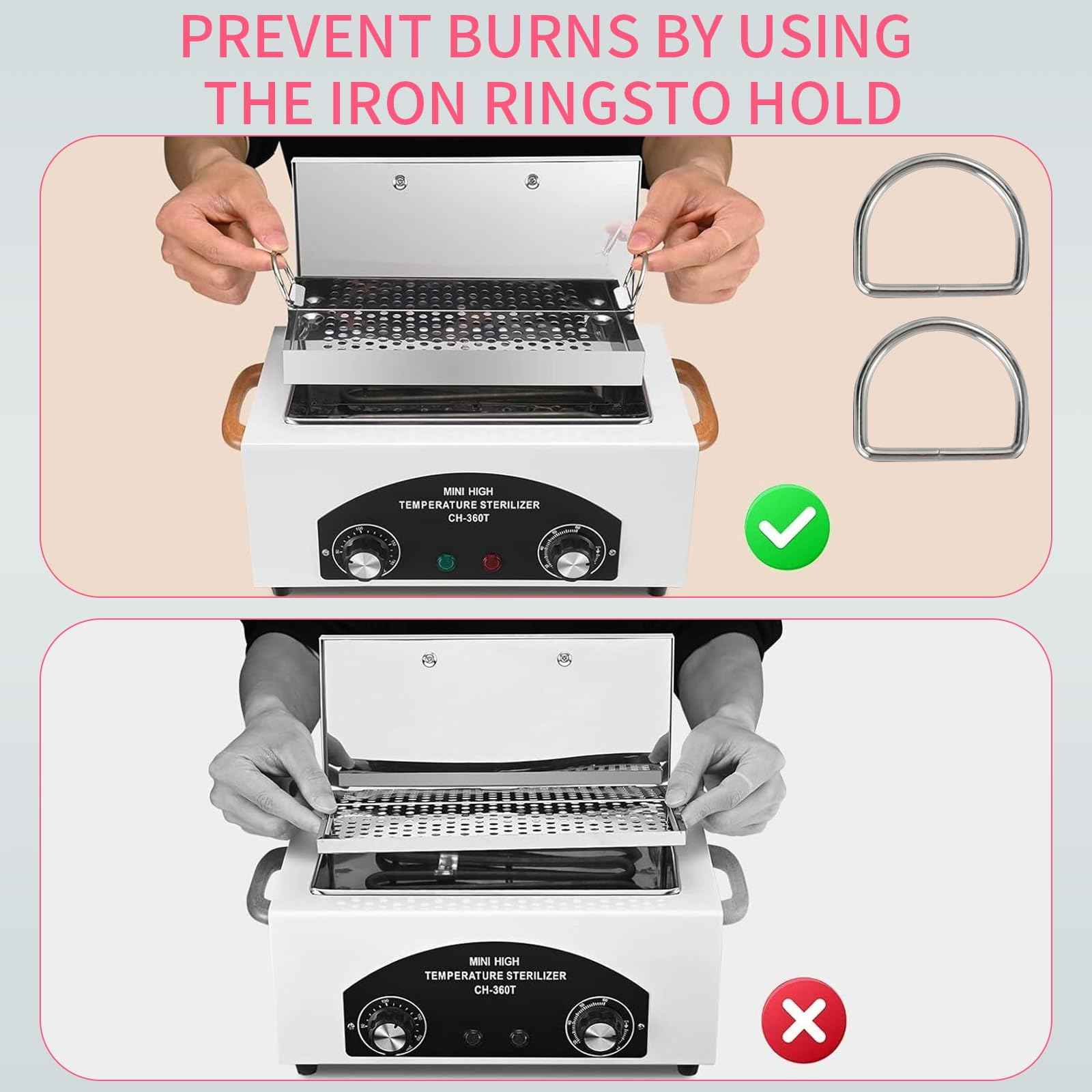 High Temperature Sterilizer Autoclave Machine, 110V 300W 1.5L with Timer Manicure Metal Tool Cleaner Machine,Autoclave Sterilizers, Nail Tool Sterilizer for Sundry Beauty Hair Nail Metal Tools