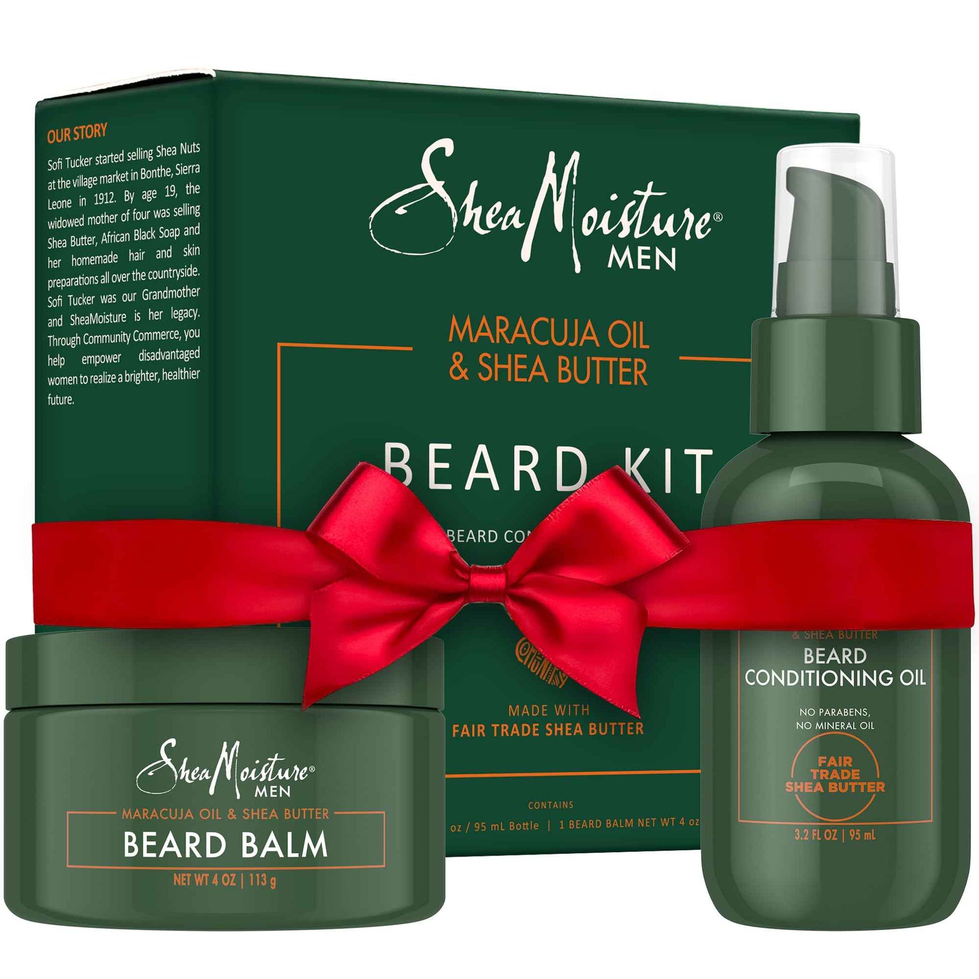 SheaMoisture Beard Care Gift Set – Natural Beard Oil & Beard Balm Scented with Essential Oils, Christmas Gifts for Men (2 Piece Set)