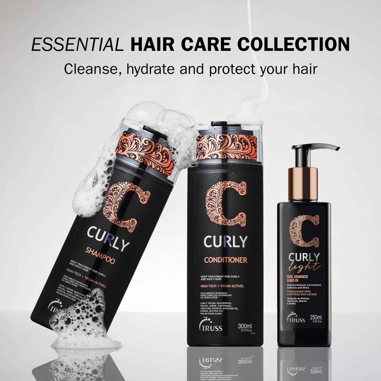 TRUSS Curly Conditioner - Restore, Repair & Strengthen Curly, Wavy, Highly Textured, Dense & Damaged Hair. Define, Detangle, Controls Frizz, Block Humidity for All Curly Hair Types, Lengths, Textures